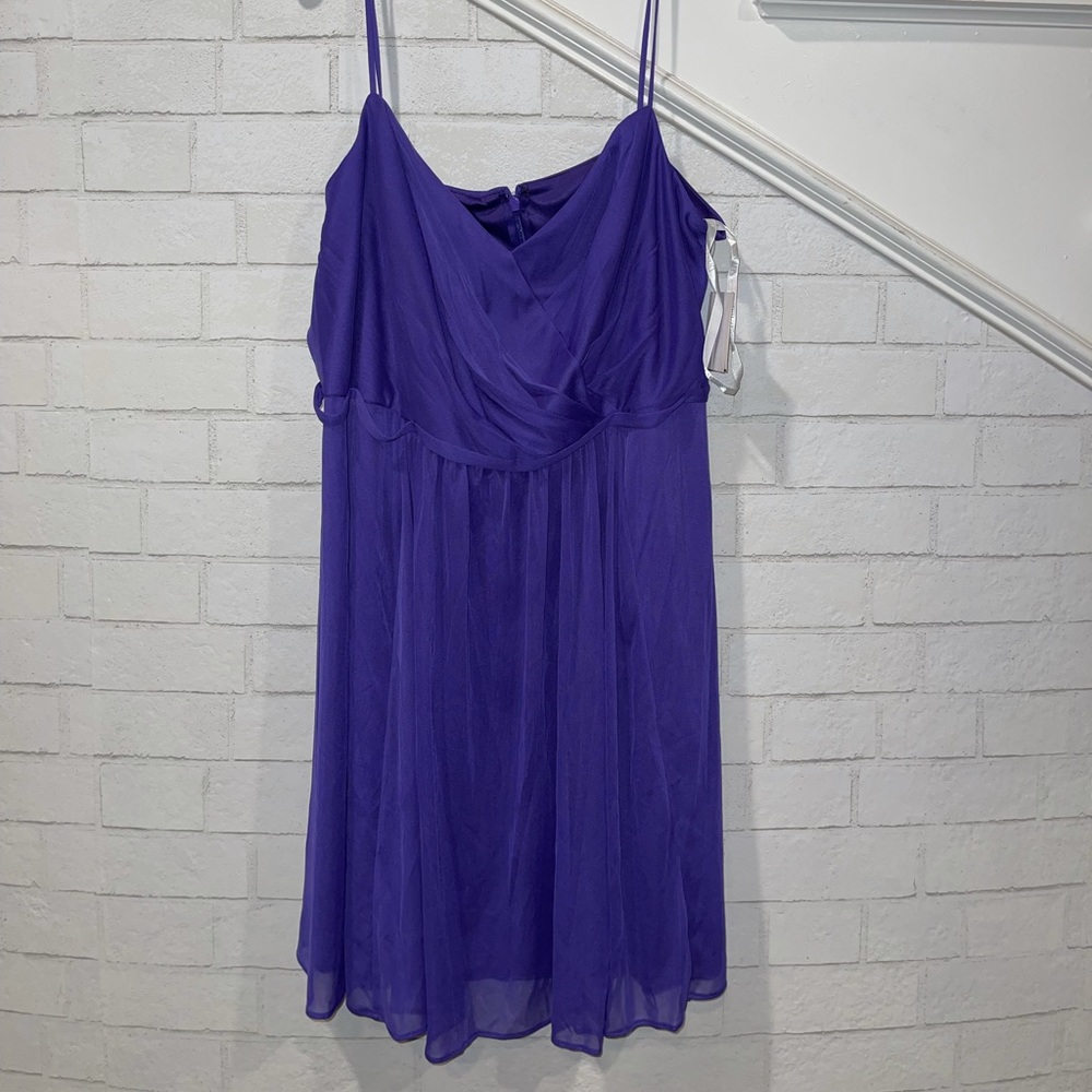 NWT Davids bridal- short spaghetti strap polyester dress